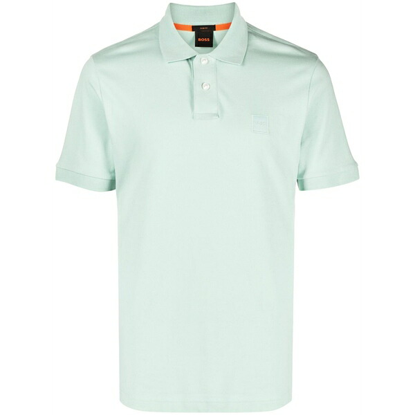 ボス メンズ ポロシャツ トップス Logo-embossed piqu?? polo shirt Green|asty