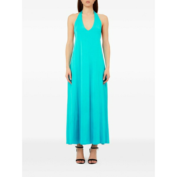 リュージョー レディース ワンピース トップス V-neck maxi dress Blue｜asty