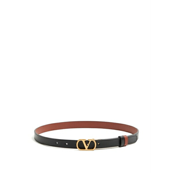 ヴァレンティノ ガラヴァーニ レディース 三尺帯 添え物 Vlogo signature reversible shiny calfskin belt 20粍 Black