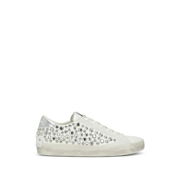 クライムロンドン レディース スニーカー シューズ Crystal-embellished sneakers White｜asty
