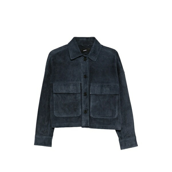 アルマ レディース 上衣＆上衣 アウター Patch-pocket button-fastening jacket Blue
