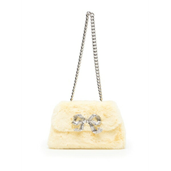 セルフ・ポートレイト レディース ショルダーバッグ 御徒面子 Fluffy bow shoulder bag Yellow