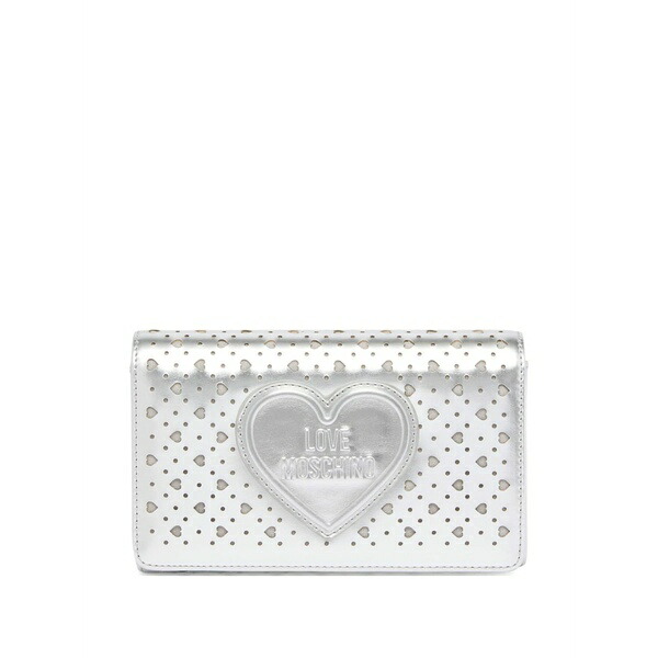 優しいこと モスキーノ レディース クラッチペダル御徒面子 御徒面子 Heart-cutout clutch bag Silver