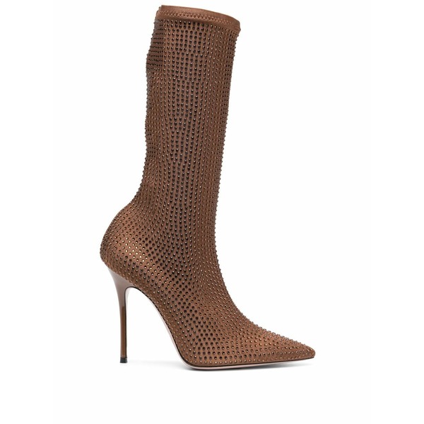 ゲデべ レディース ブーツ シューズ Logan 115粍 crystal-embellished boots Brown