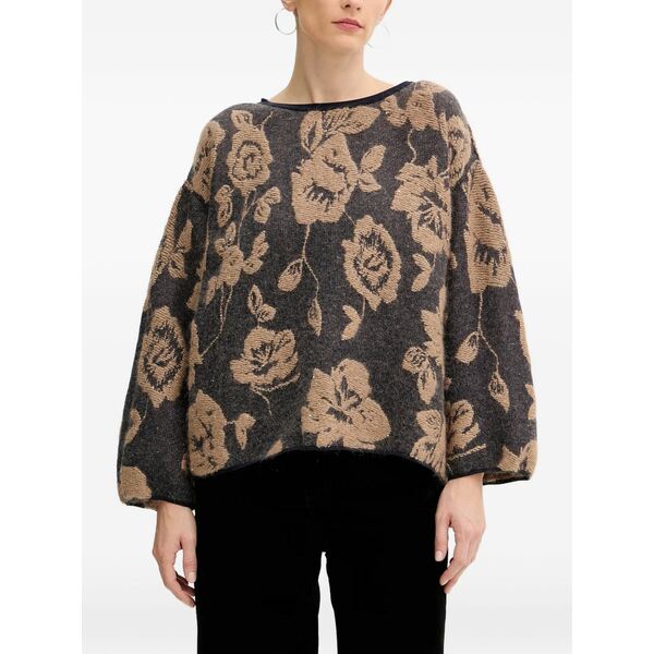 リビアナコンティ レディース ジレー アウター Maissa floral-intarsia cardigan Grey