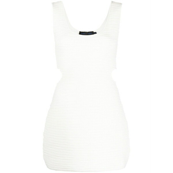 プロエンザショラー レディース カットソー トップス Wavy rib-knit tank top White