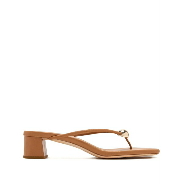 ロフラー ランダル レディース サンダル シューズ 50mm odessa leather-thong ball-embellishment sandals Brown|asty