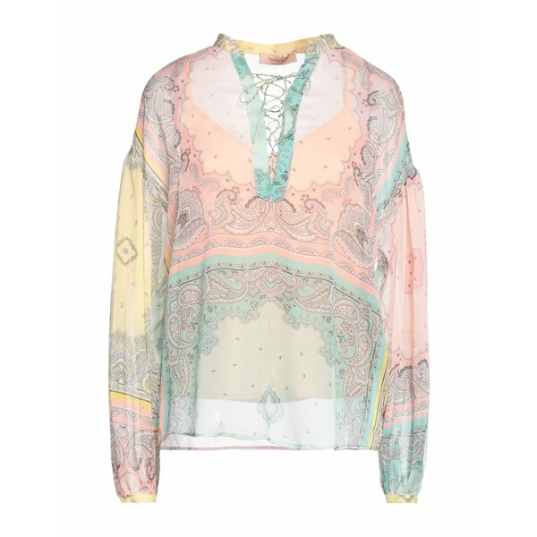 【送料無料】 ツインセット レディース Tシャツ トップス Tops Pink|asty