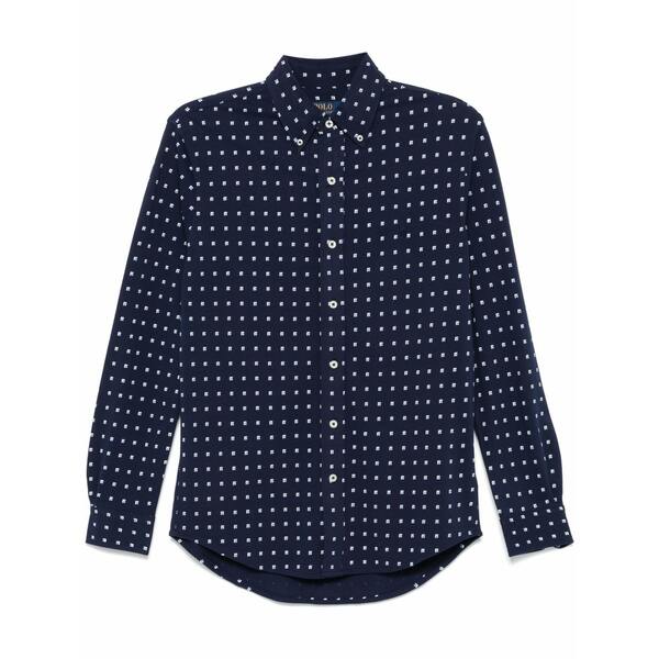 ラルフローレン メンズ プルオーバー トップス Square-print shirt Blue