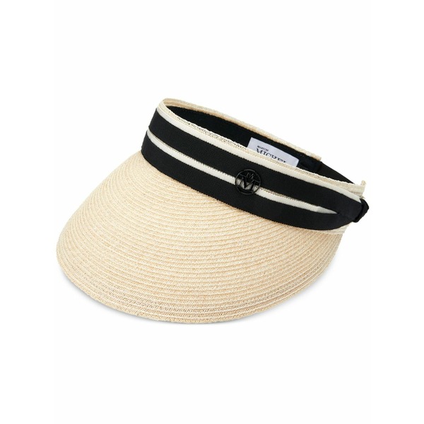 メゾンミッシェル  レディース かぶり笠 添え物 Pat straw visor hat Neutrals