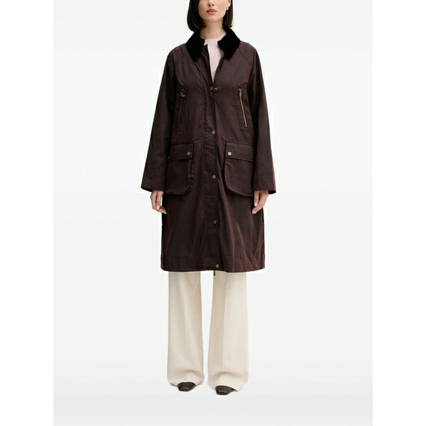 ホスイントロピア レディース コート アウター Damaris button corduroy-collar trench Brown|asty