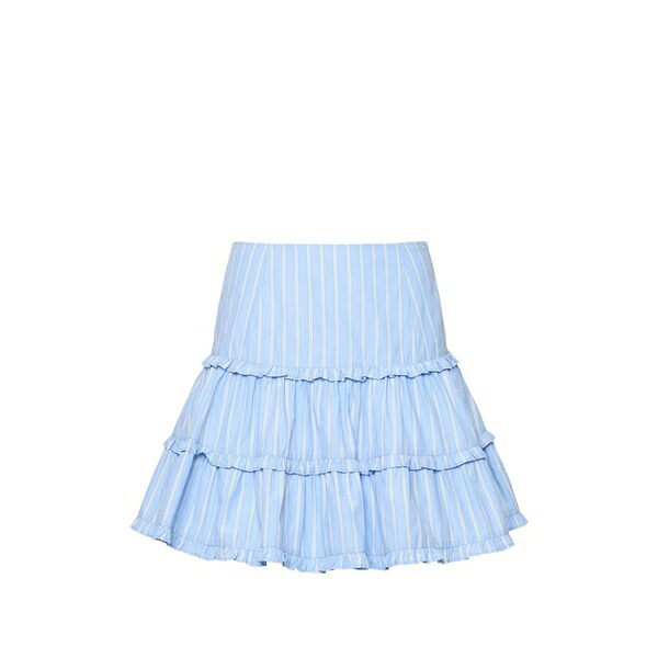 サンクアセプト レディース スカート ボトムス Thea striped ruffled skirt Blue|asty