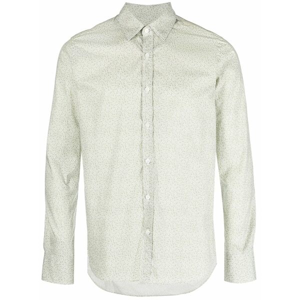カナーリ メンズ シャツ トップス Floral-print long-sleeve shirt Green｜asty