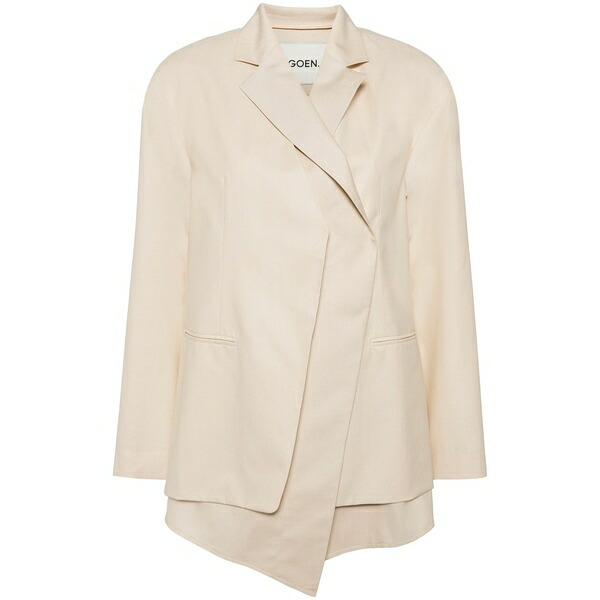ゴエンジェイ レディース 上衣＆上衣 アウター Layered single-breasted blazer Neutrals