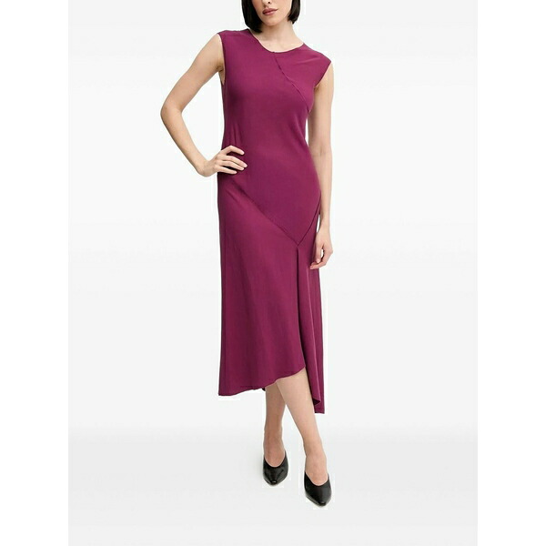 ホスイントロピア レディース ワンピース トップス Asymmetric-seam midi dress Purple｜asty