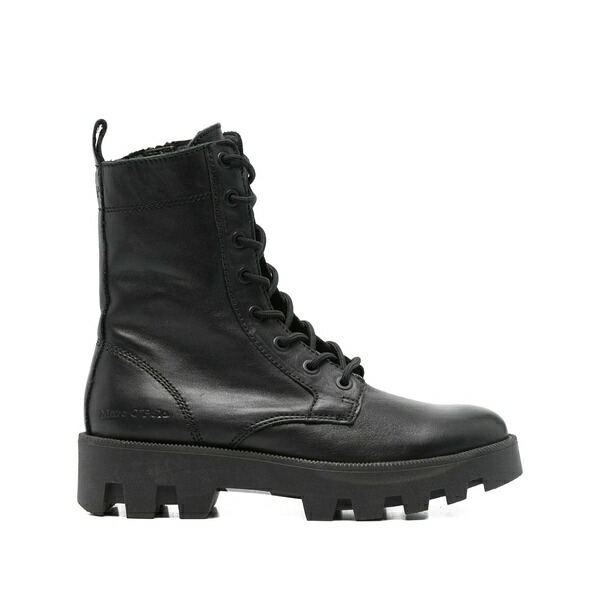 マルコポーロ レディース ブーツ シューズ Lace-up chunky sole boots Black