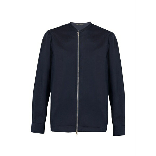 ロウブランド メンズ ジャケット＆ブルゾン アウター Collarless zip-up jacket Blue