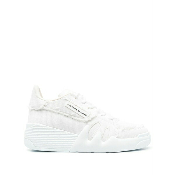 ジュゼッペザノッティ レディース スニーカー シューズ Talon frayed-trim sneakers White｜asty