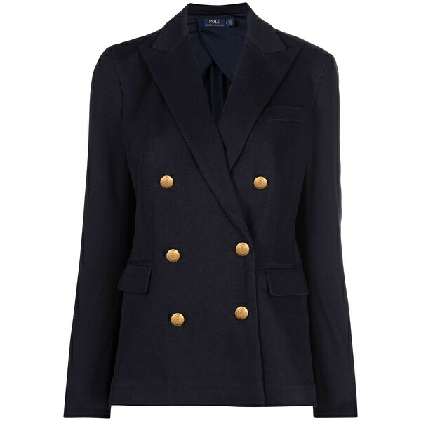 ラルフローレン レディース ジャケット&ブルゾン アウター Structured double-breasted blazer Blue|asty