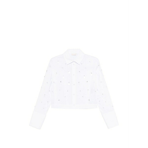 リュージョー レディース プルオーバー トップス Logo detail embellished shirt White