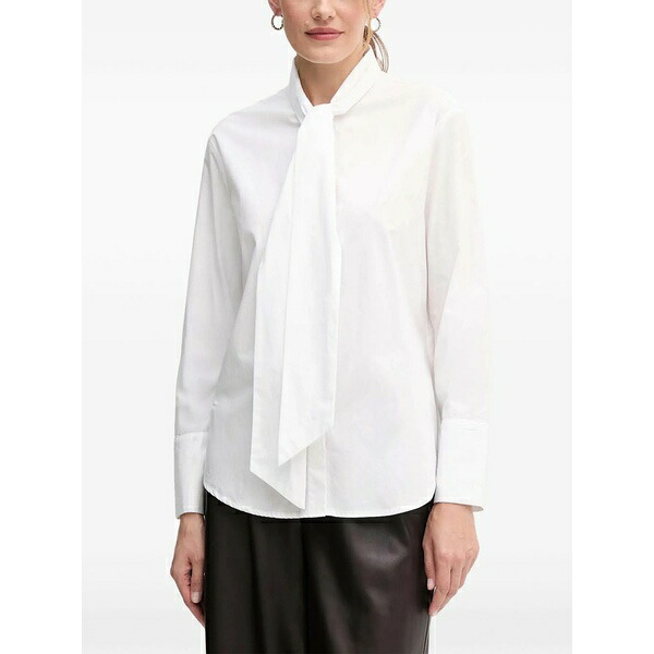 ウイ レディース シャツ トップス Tie neck blouse White|asty