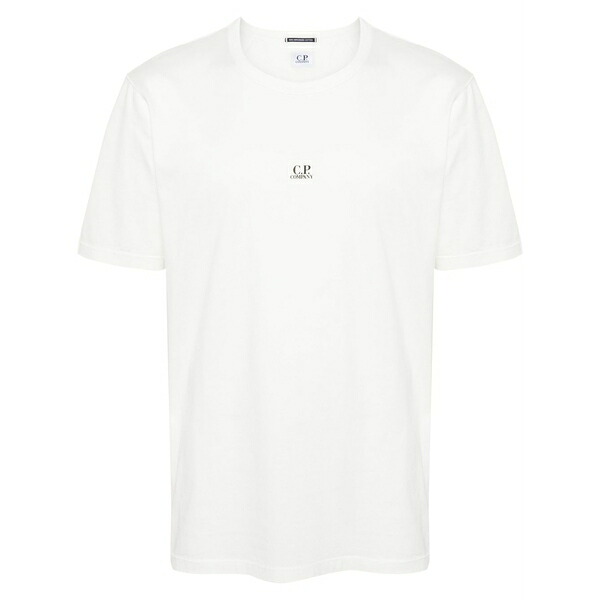 シーピーカンパニー メンズ Tシャツ トップス Logo-print cotton t-shirt Neutrals|asty