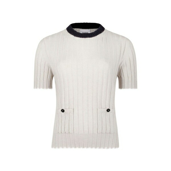 バリー レディース 編み物\u0026プルオーバー アウター Pocket ribbed knitted pullover White