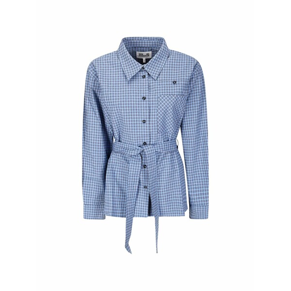 バウムウンドヘルガーデン レディース シャツ トップス Check belted shirt Blue｜asty