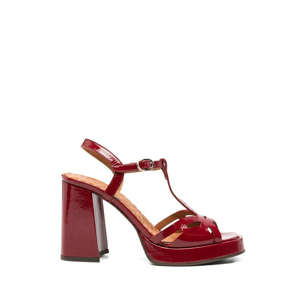 チエミハラ レディース サンダル シューズ T-strap platform sandals Red