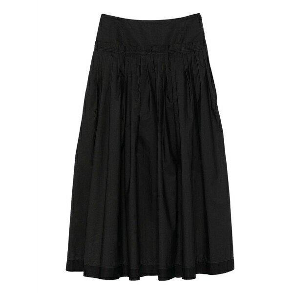 ランバン レディース スコート ボトムス Pleated basque MIDI skirt Black