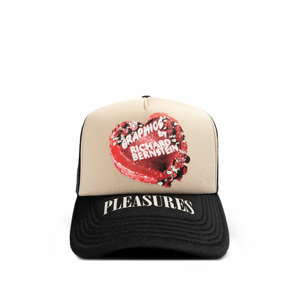 プレジャーズ メンズ かぶり笠 付属品 Logo-print baseball cap Black