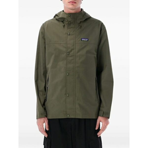 パタゴニア メンズ 上衣＆上衣 アウター Hooded logo jacket Green