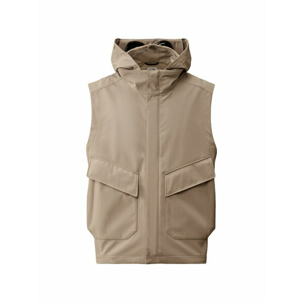 シーピーカンパニー メンズ ジャケット&ブルゾン アウター Hooded pocket waistcoat Neutrals|asty