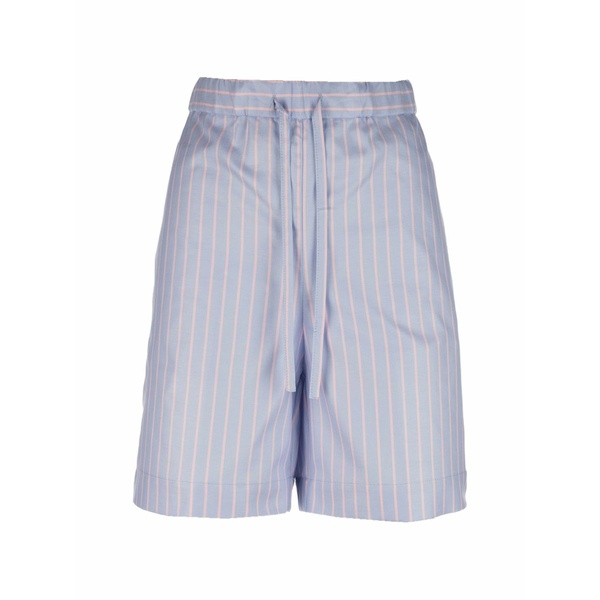 ポールアンドシャーク レディース カジュアルパンツ ボトムス Striped drawstring-waist shorts Blue