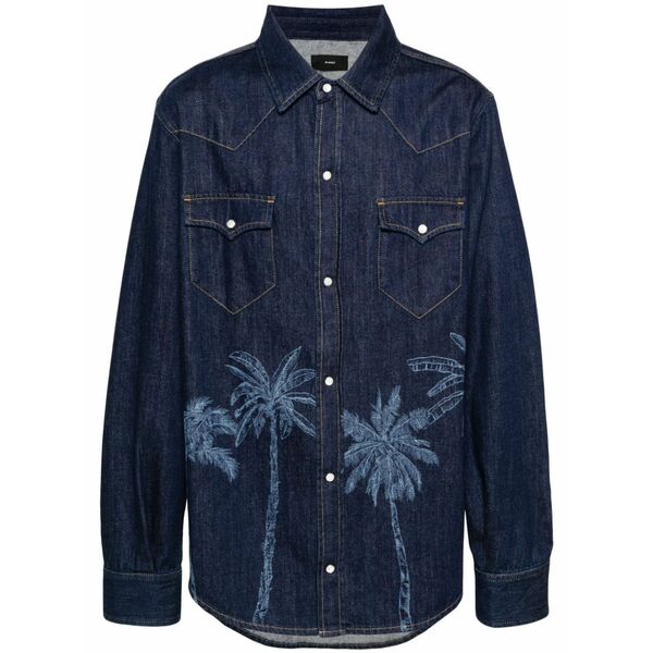 アラヌイ メンズ プルオーバー トップス Graphic-print cotton shirt  Blue