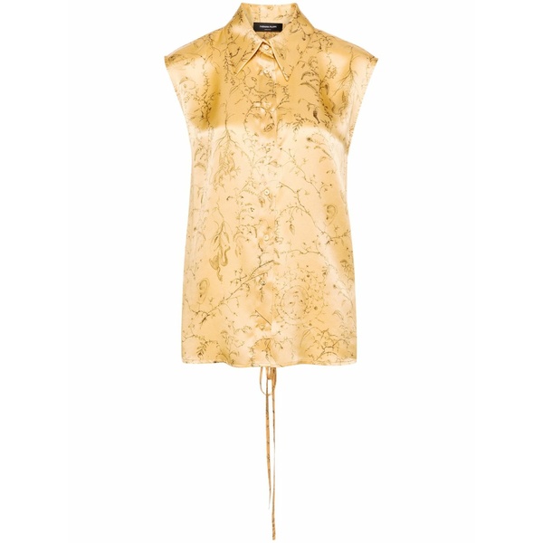 ファビアナ フィリッピ レディース カットソー トップス Floral-print silk top Yellow｜asty