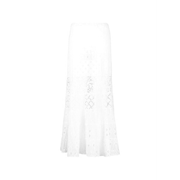 テンプタチオンポシターノ レディース スコート ボトムス Lace-detail MIDI skirt White