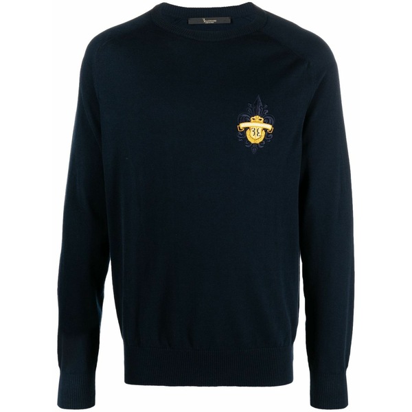 ビリオネア メンズ 編み物\u0026プルオーバー アウター Round-neck cotton jumper Blue