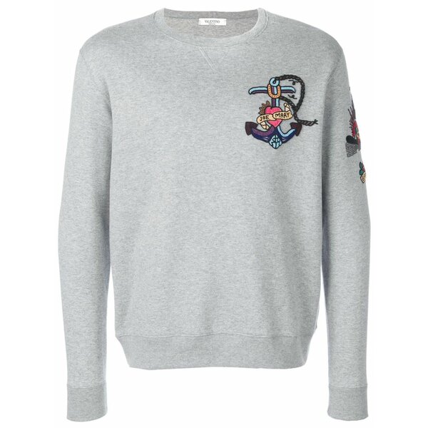 ヴァレンティノ ガラヴァーニ メンズ パーカー・スウェットシャツ アウター Embroidered sweatshirt Grey