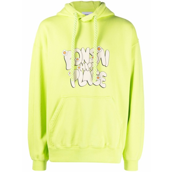 ボンサイ メンズ パーカー・スウェットシャツ アウター Slogan-print hoodie Green