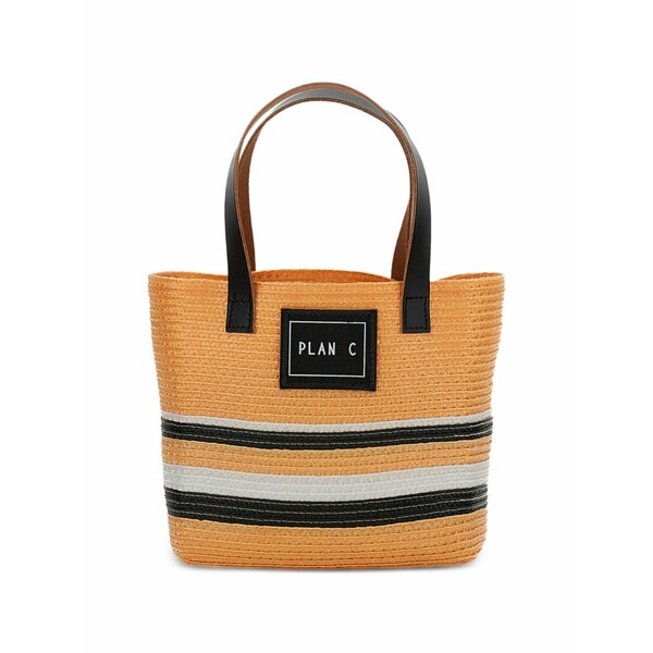プランシー レディース ショルダーバッグ 御徒面子 Woven logo-patch shoulder bag Orange