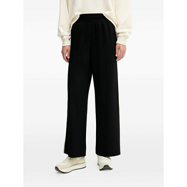 ダナ キャラン ニューヨーク州 レディース 心地好いズボン下 ボトムス Side-stripe trousers Black パンツ-ボトムス
