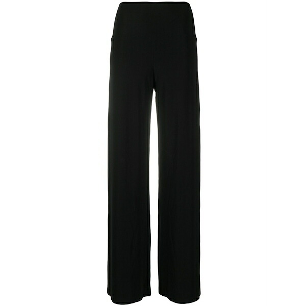 ノーマカマリ レディース 心地好いズボン下 ボトムス Mid-rise wide-leg trousers Black