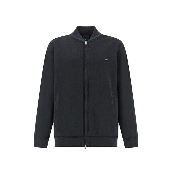 ポールアンドシャーク メンズ ジャケット&ブルゾン アウター Zip-up fleece bomber jacket Blue|asty