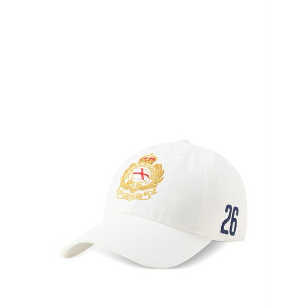 ラルフローレン メンズ 帽子 アクセサリー Embroidered-crest baseball cap White|asty