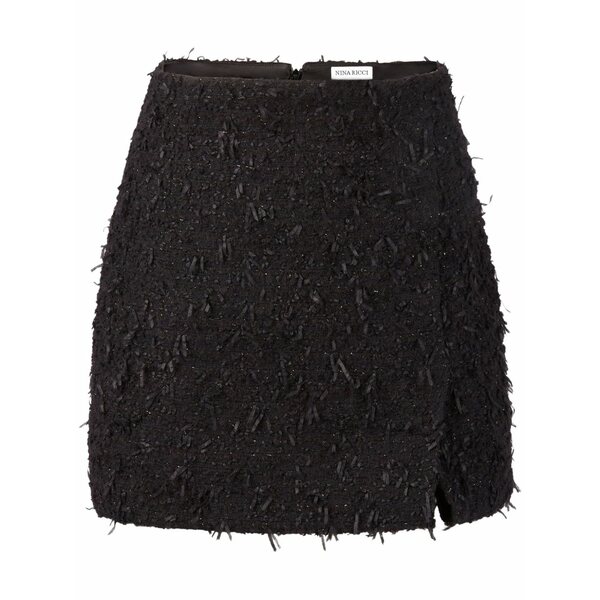 ニナリッチ レディース スカート ボトムス Frayed tweed mini skirt Black｜asty