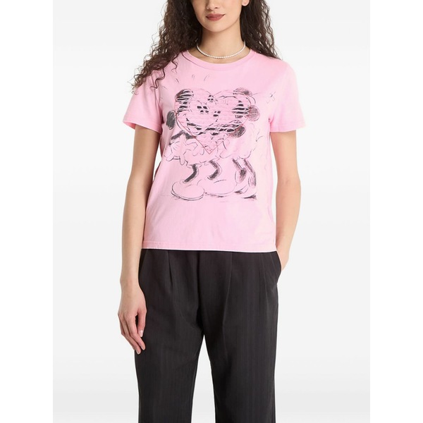 デジグアル レディース Tシャツ トップス Heart-print short-sleeve t-shirt Pink｜asty