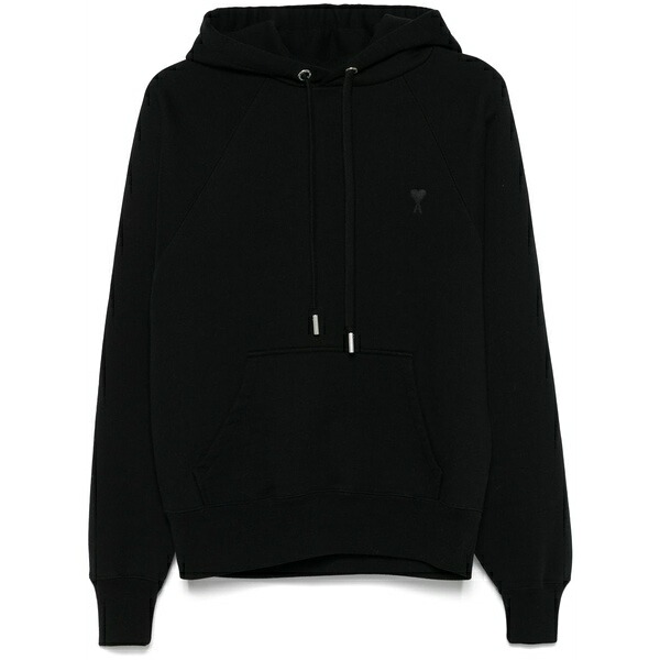 アミ メンズ パーカー・スウェットシャツ アウター Ami-de-coeur-motif hoodie Black｜asty 58,740円