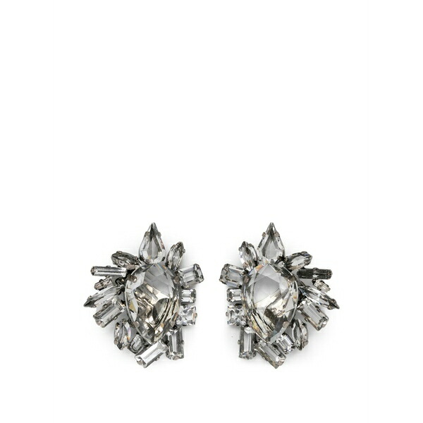 エルマンノ シェルヴィーノ レディース ピアス＆イヤリング アクセサリー Crystal-embellished clip-on earrings Silver｜asty