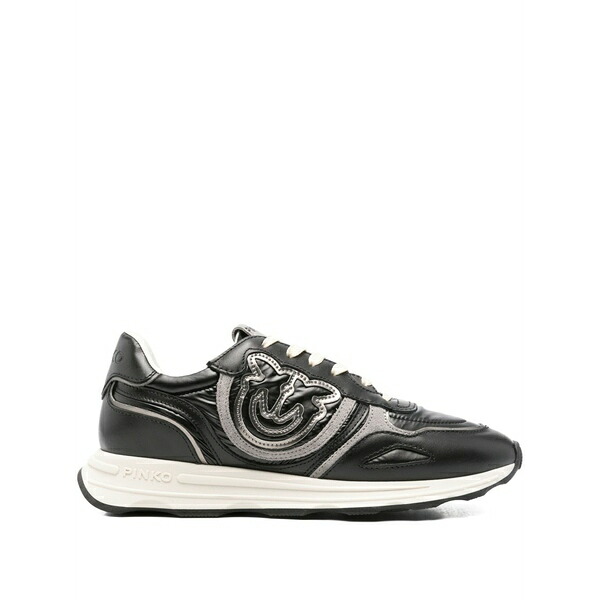 ピンコ レディース スニーカー シューズ Leather logo-detail sneakers Black｜asty 38,220円